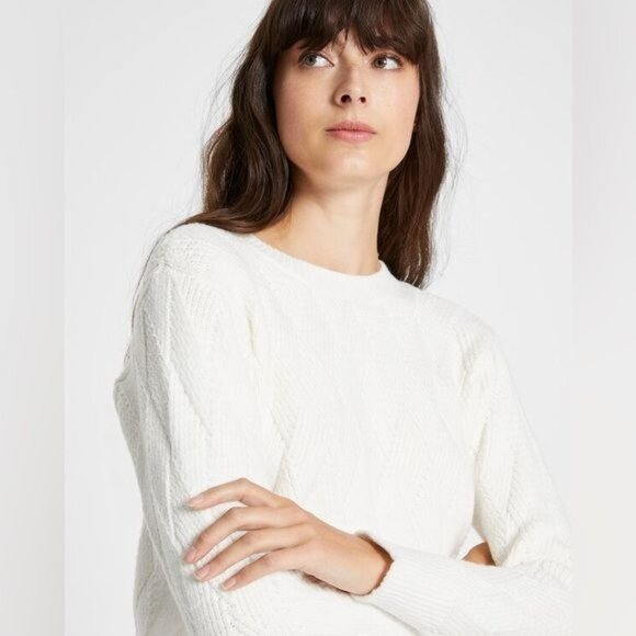 New Club Monaco Diamond Crew Neck  Sweater in Black Size XL - Picture 9 of 9